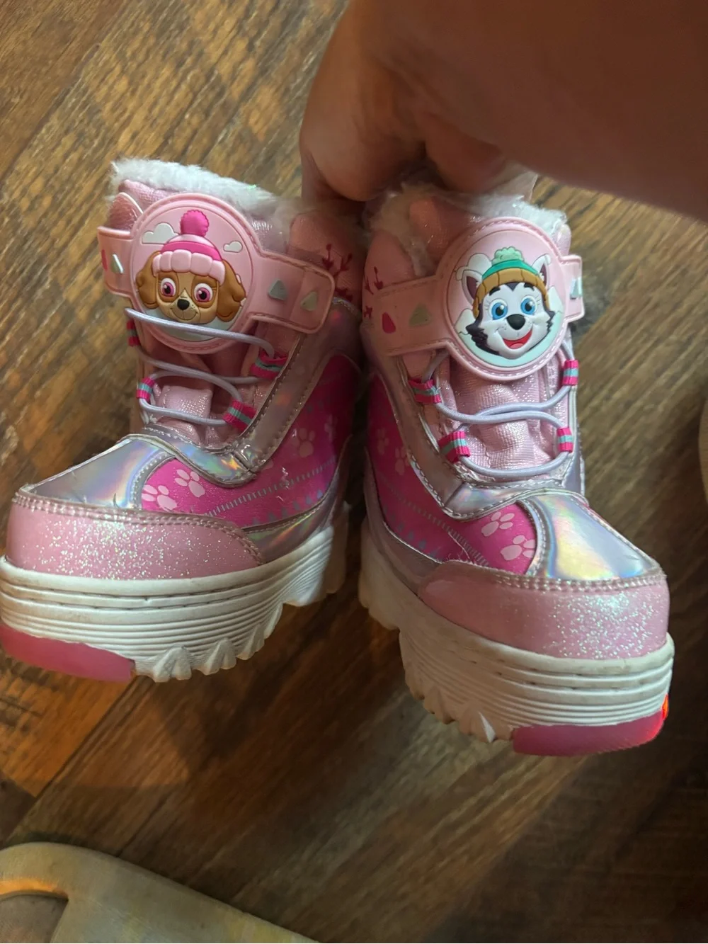 Paw patrol glitter light up snow boots toddler girl size 6